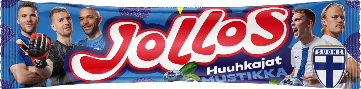 Jollos Vauhtikarkki - Huuhkajat & Helmarit Mustikka 52g